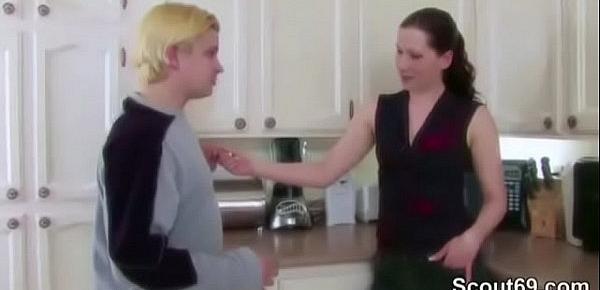  Mother Seduce Young Boy to Fuck her in Kitchen